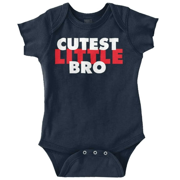 Cutest Little Bro Youngest Brother Bodysuit Jumper Boys Infant Baby Brisco Brands NB