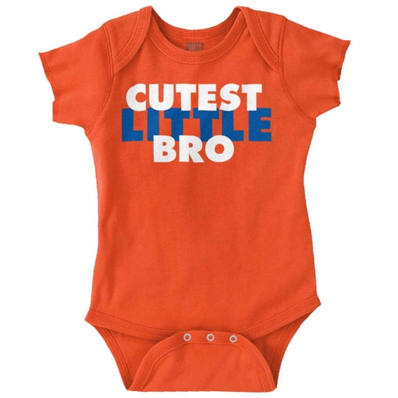 Cutest Little Bro Youngest Brother Bodysuit Jumper Boys Infant Baby Brisco Brands NB