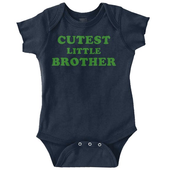 Cutest Little Brother Siblings Bodysuit Jumper Boys Infant Baby Brisco Brands NB