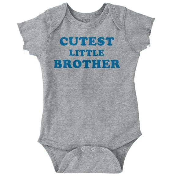 Cutest Little Brother Siblings Bodysuit Jumper Boys Infant Baby Brisco Brands NB