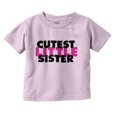 thumbnail image 1 of Cutest Little Sister Sibling Family Youth T Shirt Tee Girls Infant Toddler Brisco Brands 24M, 1 of 5