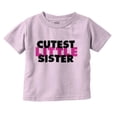 thumbnail image 1 of Cutest Little Sister Sibling Family Youth T Shirt Tee Girls Infant Toddler Brisco Brands 4T, 1 of 5