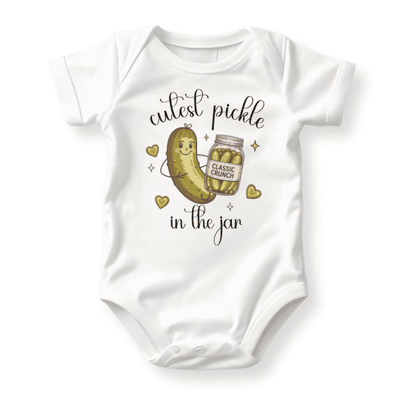 Cutest Pickle In The Jar Baby Bodysuit, Newborn Outfit, Baby Clothes, Gift&nbsp;for&nbsp;Children 0-3m White