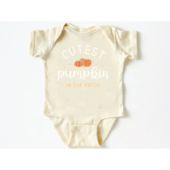 Cutest Pumpkin In The Patch Baby Bodysuit ,Funny New Born New Parent Baby Onesie®, New Mom Gift, Baby Shower Gift , Short Sleeve Tee Bella