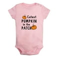 thumbnail image 1 of Cutest Pumpkin in The Patch Funny Rompers For Babies, Newborn Baby Unisex Bodysuits, Infant Jumpsuits, Toddler 0-12 Months Kids One-Piece Oufits (Pink, 12-18 Months), 1 of 4