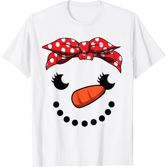 Cutest Snowman Face Costume For Girls T-Shirt Tshirt All Size S-5XL