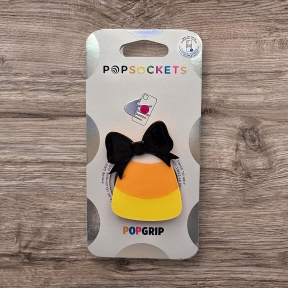 Cutesy Candy Corn Bow Phone Grip: 3D Printed or Resin - Personalized Pop Grip