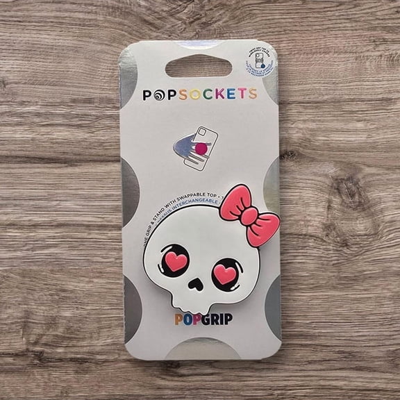 Cutesy Skull Phone Grip: 3D Printed or Resin, Personalized Pop Socket