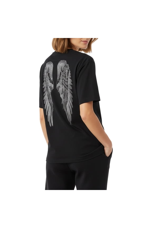 Angel Wing Graphic Tee Crew Neck Women Short Sleeve Graphic T Shirt Casual Holiday Tops for Party