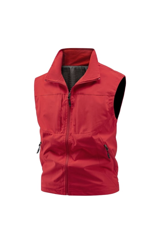 Fishing Vests for Men Zip Up Multi-Pocket Vests Lightweight Sleeveless Jacket with Pockets for Travel Climbing