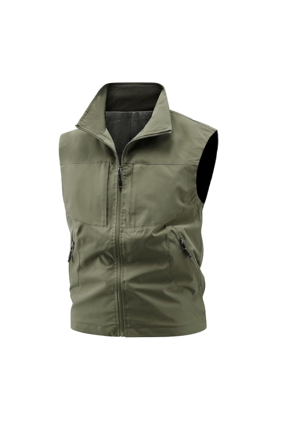 Fly Fishing Vests for Men Zip Up Multi-Pocket Vests Lightweight Sleeveless Jacket with Pockets for Travel Climbing