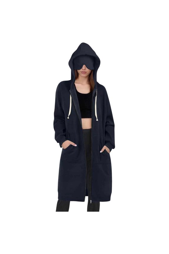 Long Hoodies for Women with Eye Cover Fashion Airplane Mode Hoodie Travel Long Sweatshirts for Streetwear