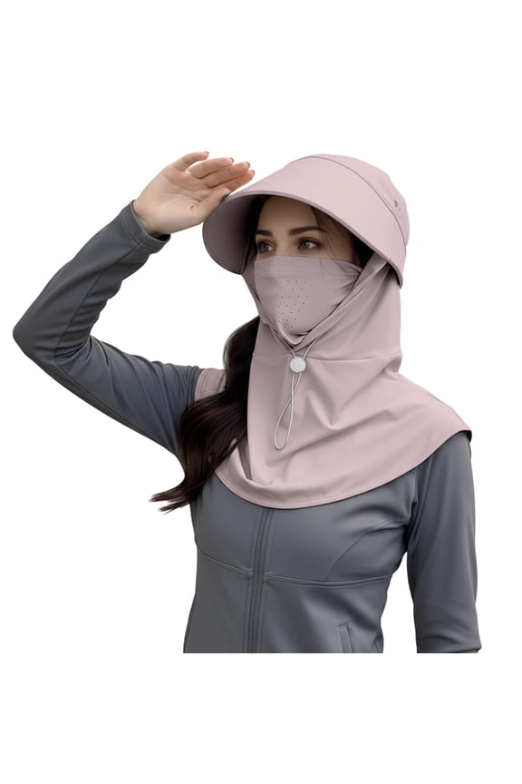Sun Hat with Face Cover Breathable UV Protection Face Cover Full Head Fishing Hat with Neck Guard for Skiing