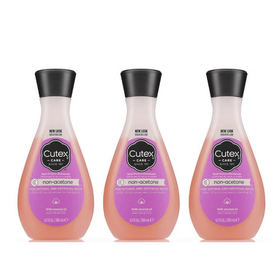 Cutex (3-Pack) Non-Acetone Nail Polish Remover w/ Coconut Oil 6.7fl oz Each