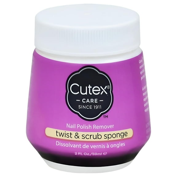 Cutex Nail Polish Remover Twist & Scrub Sponge, 1.75 fl oz - 2 Pack