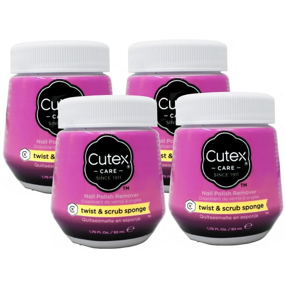 Cutex Nail Polish Remover Twist & Scrub Sponge 2 oz (Pack of 4)