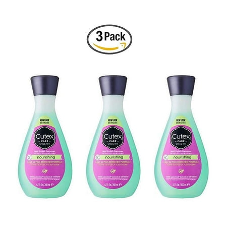 Cutex Nourishing Nail Polish Remover Liquid, 6.7 fl oz (3 Pack)