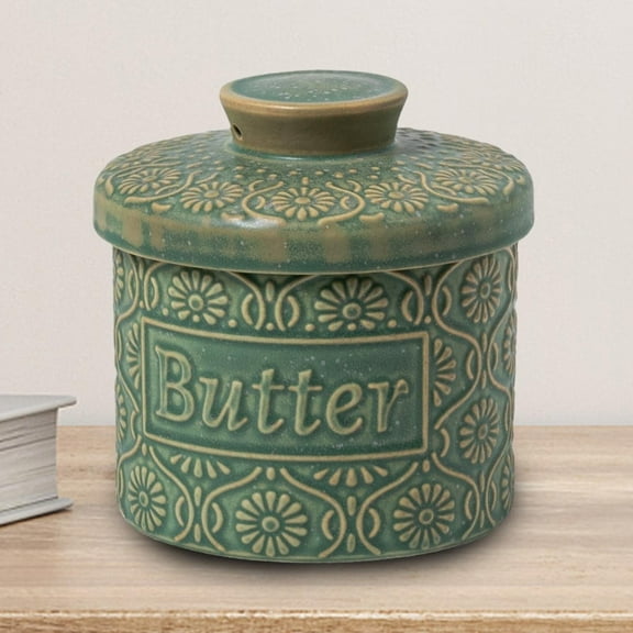 Cuticate Butter Crock Ceramic Home Use French Butter Dish for Fresh Spreadable Butter