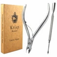 thumbnail image 1 of Cuticle Nipper Dual Ended Pusher Cleaner Manicure Pedicure Nail Care Tools, 1 of 7