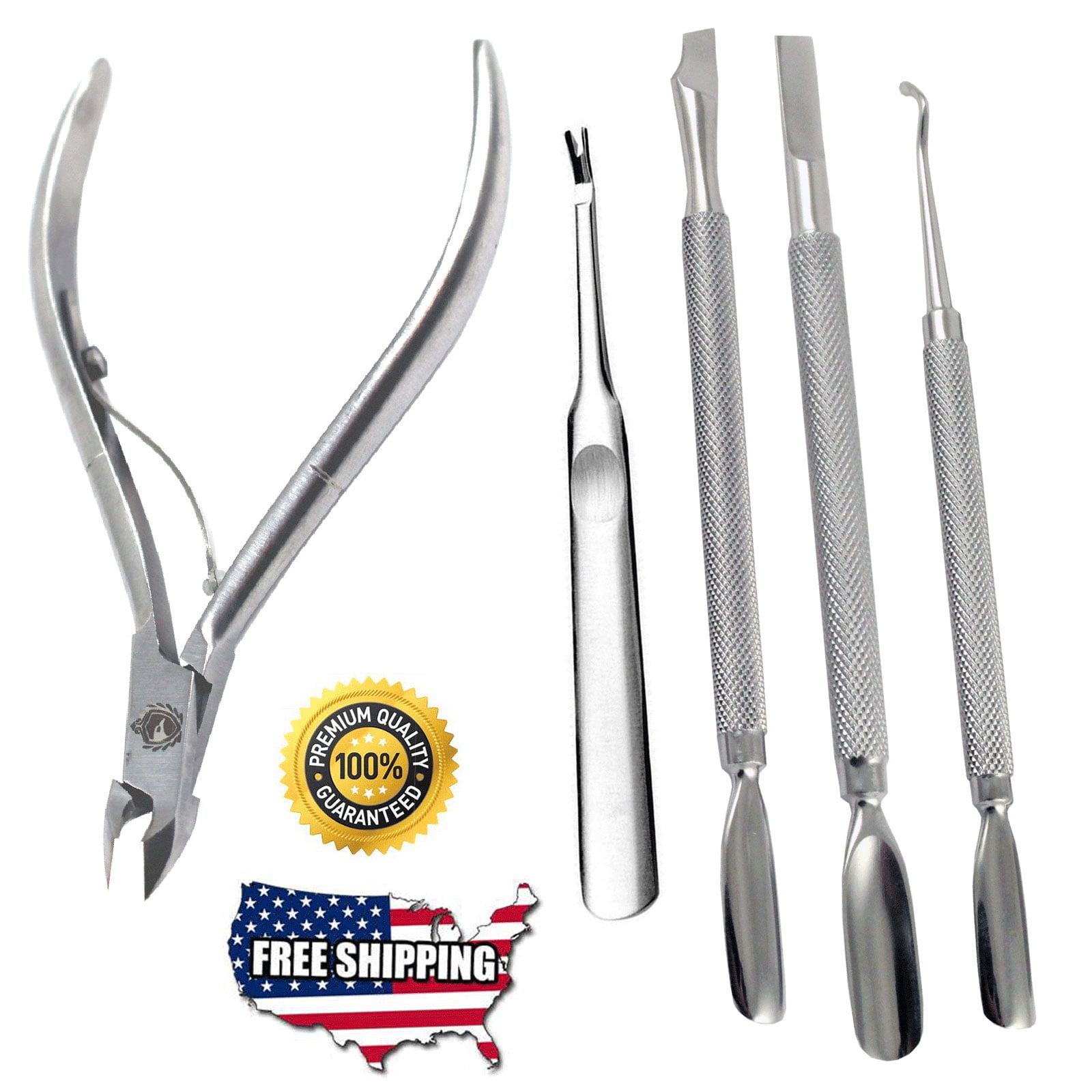 Cuticle Nipper Pusher Ingrown Toenail Lifter Manicure Pedicure Nail ...