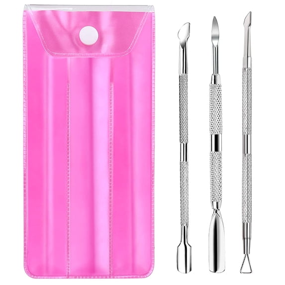 Cuticle Pusher, 3PCS Gel Nail Polish Cuticle Remover Nail Cuticle Pusher Stainless Steel Manicure Pedicure Tools Metal Cuticle Peeler Scraper for Fingernails and Toenails