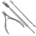 thumbnail image 1 of Cuticle Pusher with Cuticle Trimmer, Cuticle Nipper, Pocket Nail Cuticle Nipper Pack Contains Nail Trimmer, Stainless Steel Nail Art Manicure/Pedicure Tools (3 Packs), 1 of 5