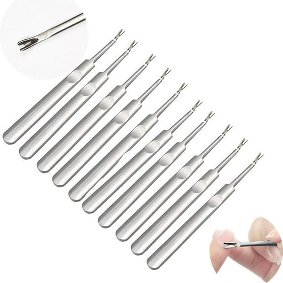 Cuticle Pusher Trimmer,V-shaped Fork Nail Cleaner,Professional Grade Stainless Steel Cuticle Remover Cutter Peeler Scraper,Durable Manicure Pedicure Nail Art Tool for Fingernails and Toenails