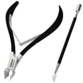 thumbnail image 1 of Cuticle Trimmer with Cuticle Pusher Stainless Steel Sharp Blades Double Spring Cuticle Nipper-Black, 1 of 9