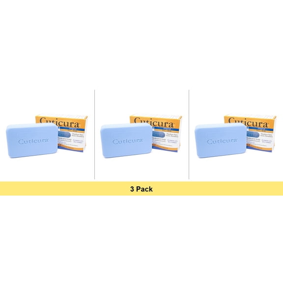 Cuticura Medicated Anti-Bacterial Bar Soap, Original Formula - 3 oz - 3 Pack