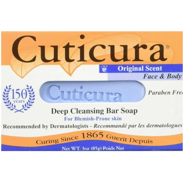 Cuticura Original Scent Face and Body for Blemish Prone Skin Deep Cleansing Bar Soap 3 oz