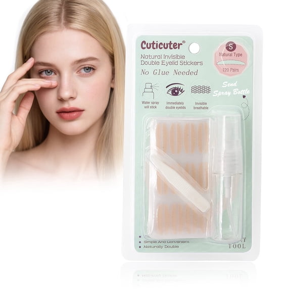Cuticuter Invisible Lace Double Eyelid Tape, 1Box Eyelid Lift Tape for Hooded Eyelids