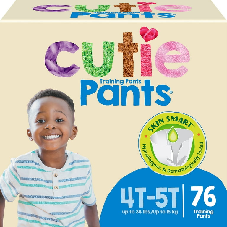 Cutie Boys 4T/5T Refastenable Potty Training Pants, Hypoallergenic with  Skin Smart, 76 Count 