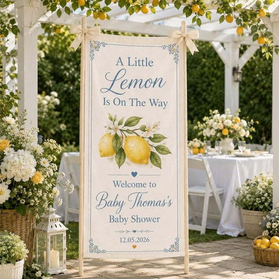Cutie Citrus Fabric Banner, Personalized Orange Welcome Sign, Custom Name Party Backdrop, Celebration Decor