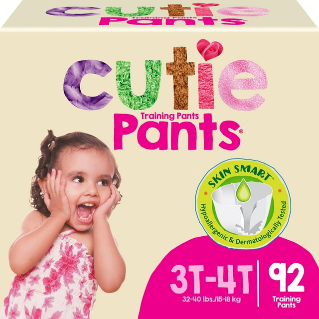 Cutie Girls 3T/4T Refastenable Potty Training Pants for Toddlers and