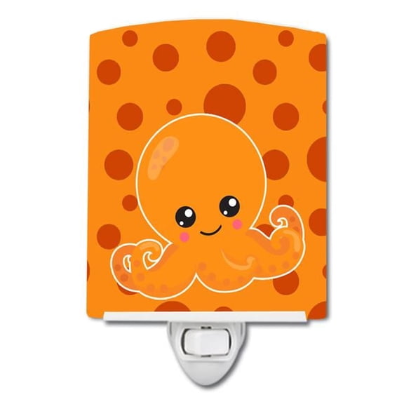 Cutie Ocean Octopus Orange Ceramic Night Light
