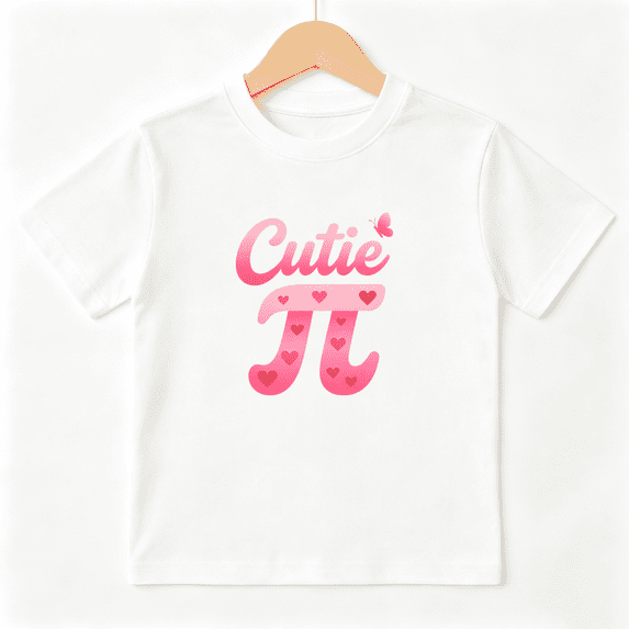 Cutie Pi Math Girls Graphic Tee, Funny Leopard School Day 100% Cotton Kids Short Sleeve T-Shirt