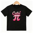 thumbnail image 1 of Cutie Pi Math Girls Graphic Tee, Funny Leopard School Day 100% Cotton Kids Short Sleeve T-Shirt, 1 of 5