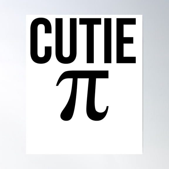 Cutie Pi Math Joke Poster Wall Art, Modern Wall Decor For Living Room Bedroom, 24x36 UNFRAMED