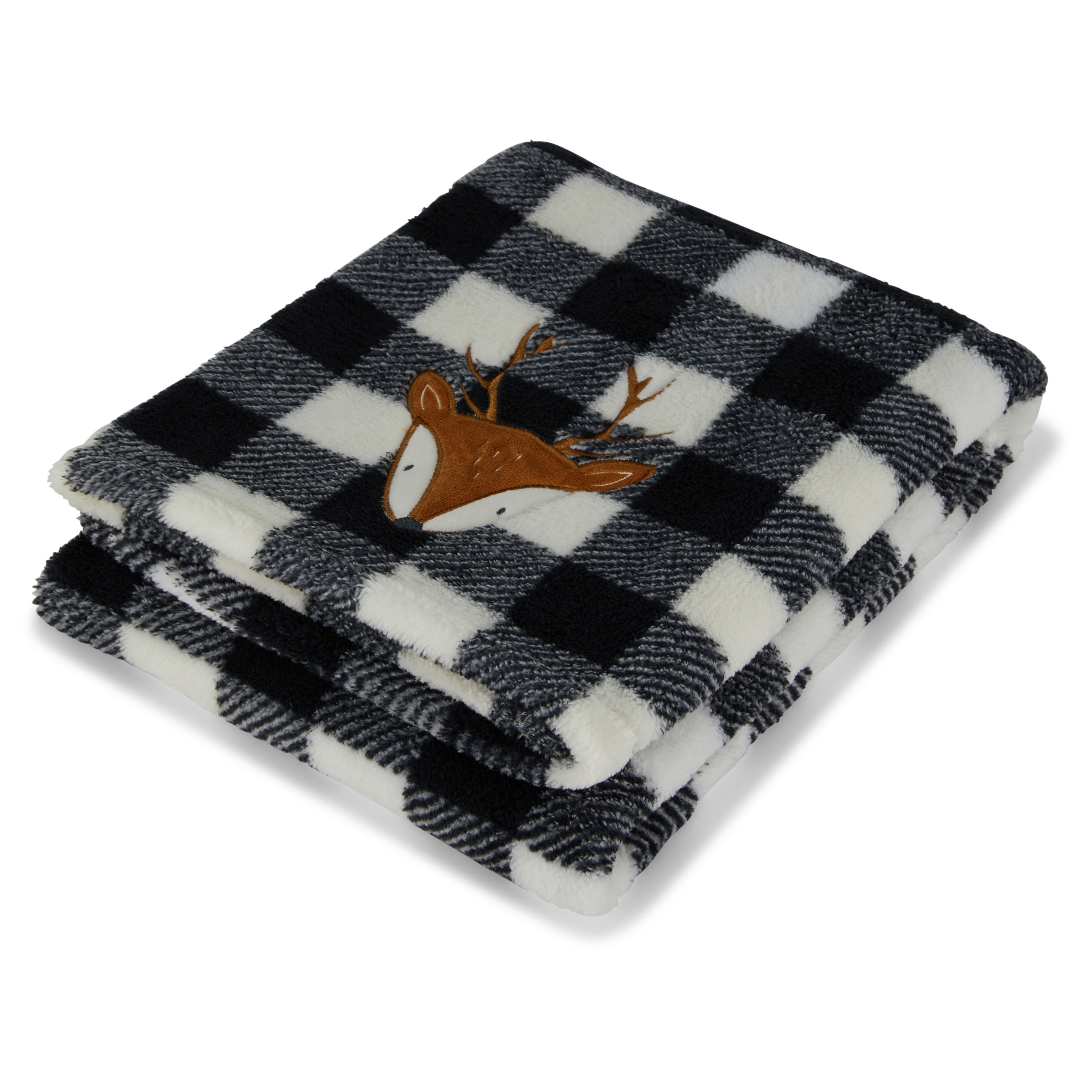 Cutie Pie Baby Fox Face Checkers Security Blanket for Boy Ultra Soft