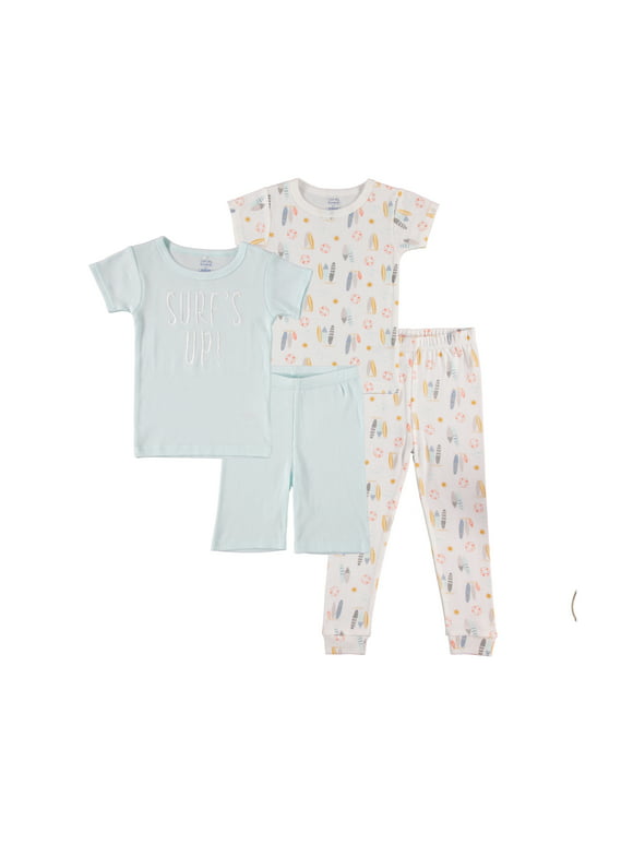 Cutie Pie Dreamers Baby Boy & Toddler Boy 4 PC Tight Fit Cotton Sleepwear Pajamas, Sizes 12 Months-4T 12M-4T