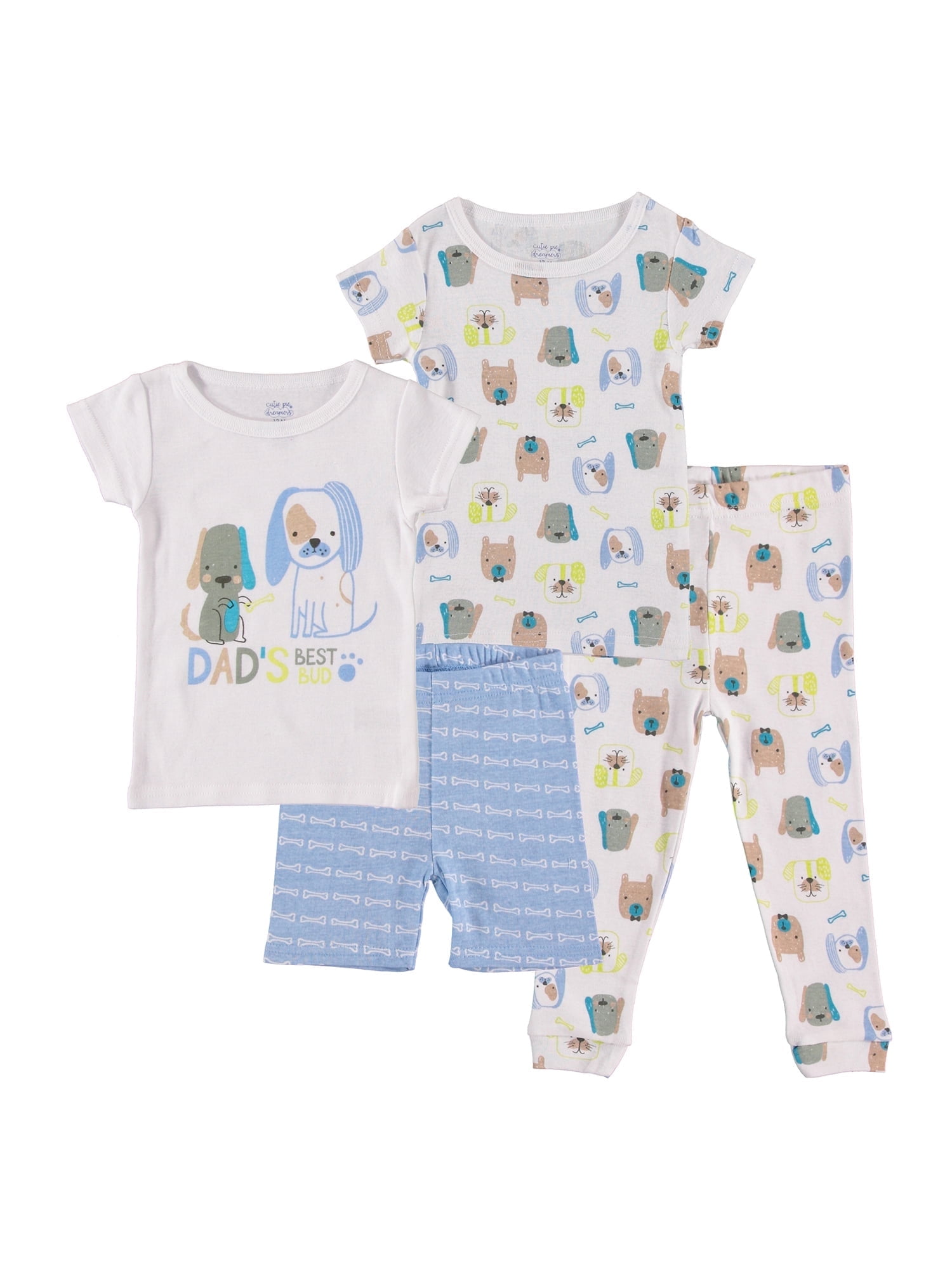 Cutie Pie Dreamers Baby Boy Toddler Boy 4 PC Tight Fit Cotton Sleepwear Pajamas Sizes 12 Months 4T 12M 4T