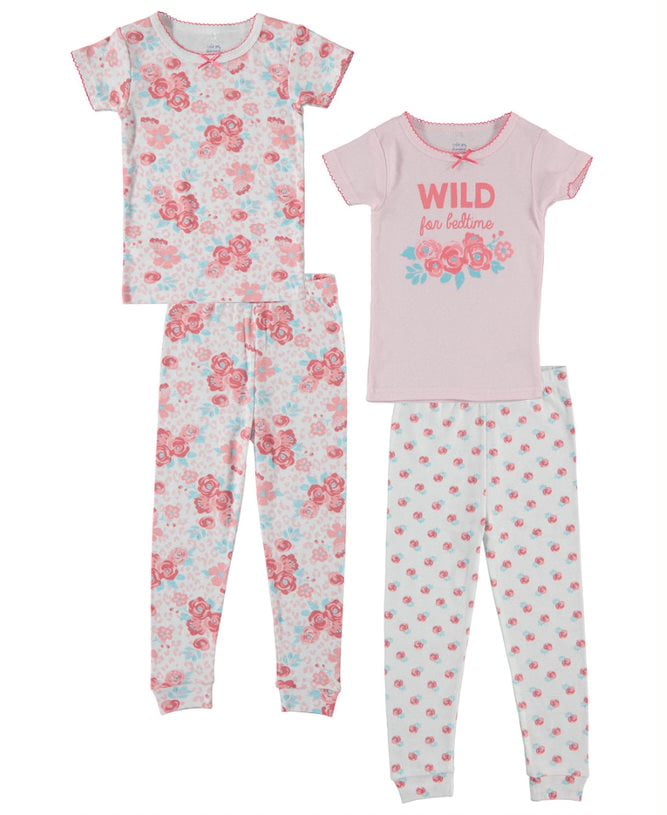 Cutie Pie Dreamers Baby Girl & Toddler Girl 4PC Tight Fit Cotton Sleep ...