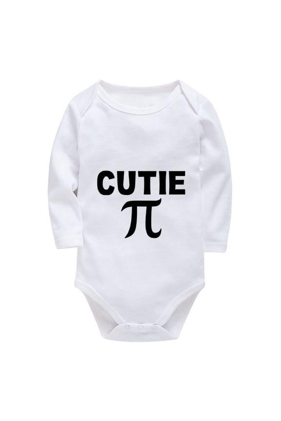 Cutie Pie Geeky Math Lover Nerd Baby Clothes for Newborns Long Sleeve Neutral Baby Bodysuit White Infant Rompers 6-9 Months