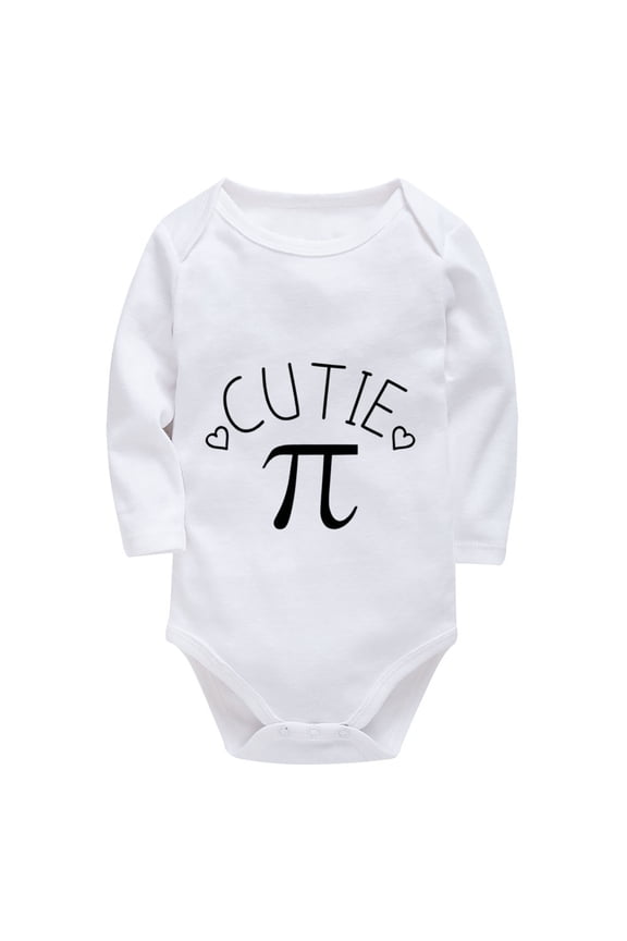 Cutie Pie Geeky Math Lover Nerd Onesie Baby Long Sleeve Baby Boy Rompers White Infant Suits for Boys 0-3 Months
