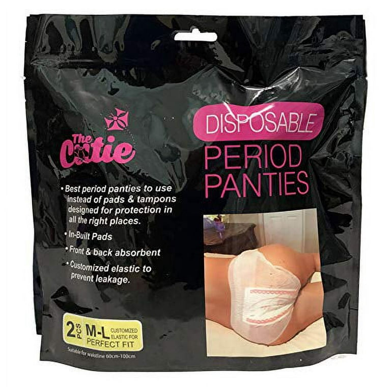 Cutie Undies - Disposable Period Panties - Two (2) Disposable 100%  Breathable Cotton Underwear 