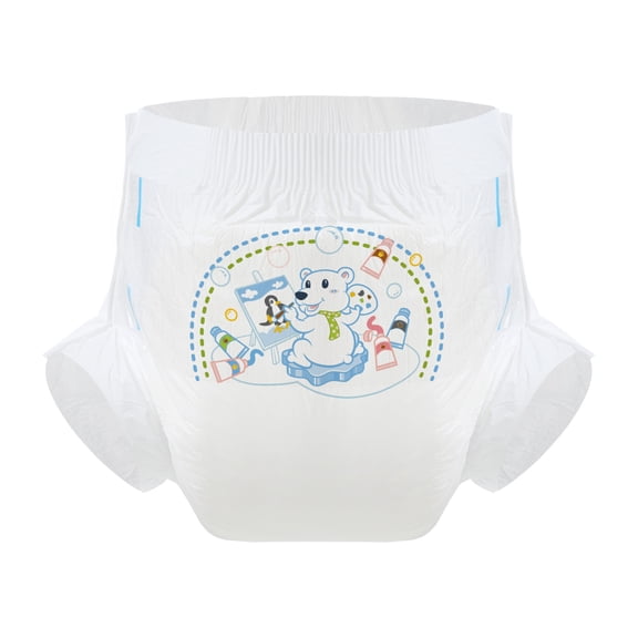 CutiePlusU Adult Diaper 3 Pieces, Adult Diapers Sample, Maximum Overnight Absorbency- Polar Bear White (Medium 28"-38")