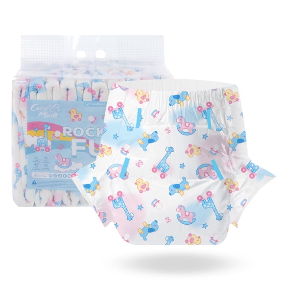 CutiePlusU Adult Diapers 10 Pieces,Disposable Incontinence Briefs with Tabs for Women and Men, Maximum Overnight Absorbency(Medium 28"-38")