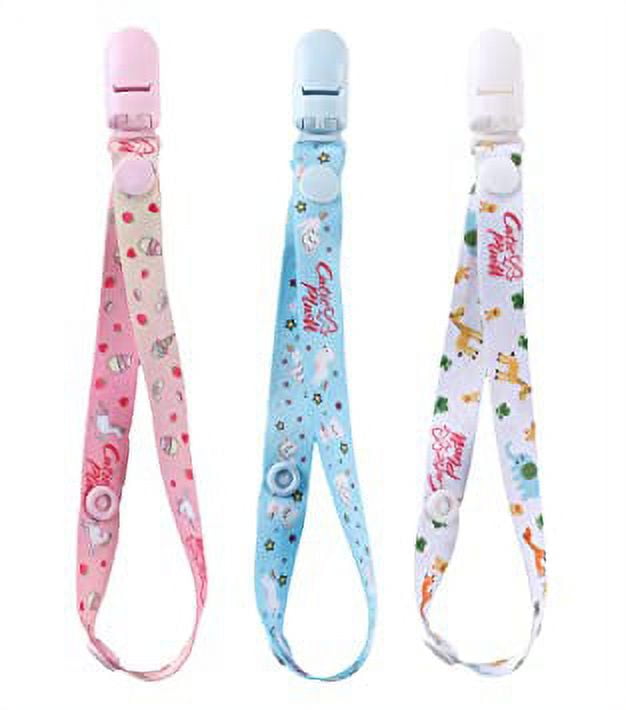 CutiePlusU Adult Pacifier Clip 3 Pack-Animal Paradise (Unicorns, Rainbow Cats and Giraffes)