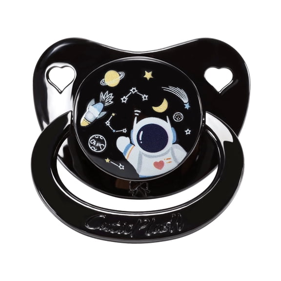 CutiePlusU Adult Sized Pacifier Big Shield Dummy Printed Soother BPA Free Cosmic Black