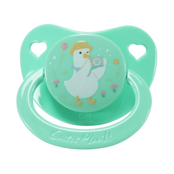 CutiePlusU Adult Sized Pacifier Big Shield Dummy Printed Soother BPA Free Cute Duck Green